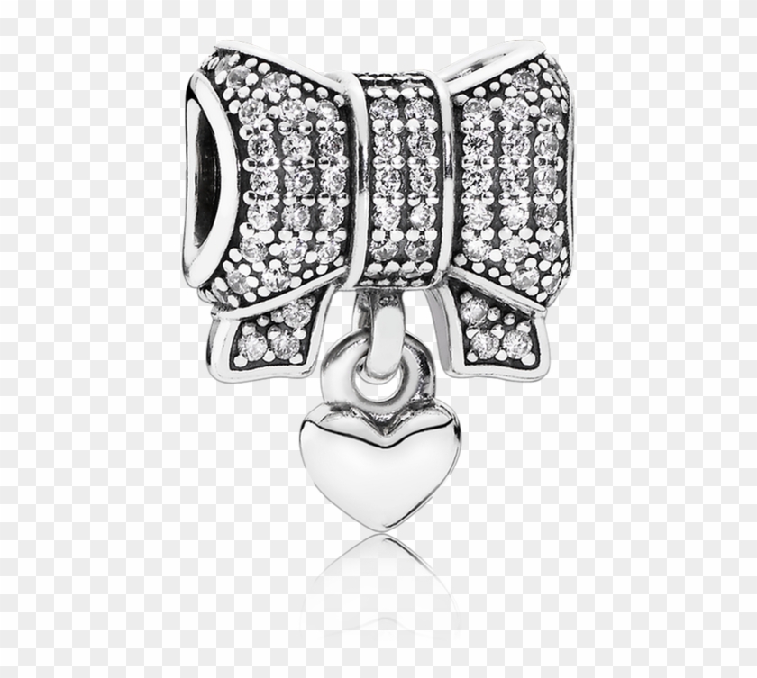 Heart & Bow, Clear Cz - Bow Pandora Charm Clipart #4806544