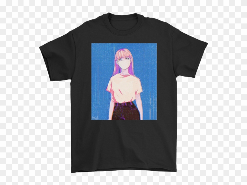 Cute Japanese Anime Girl Aesthetic Glitch Vaporwave - Illustration Clipart