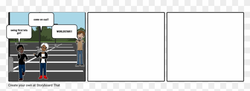 Parking Lot Fight - Cartoon Clipart