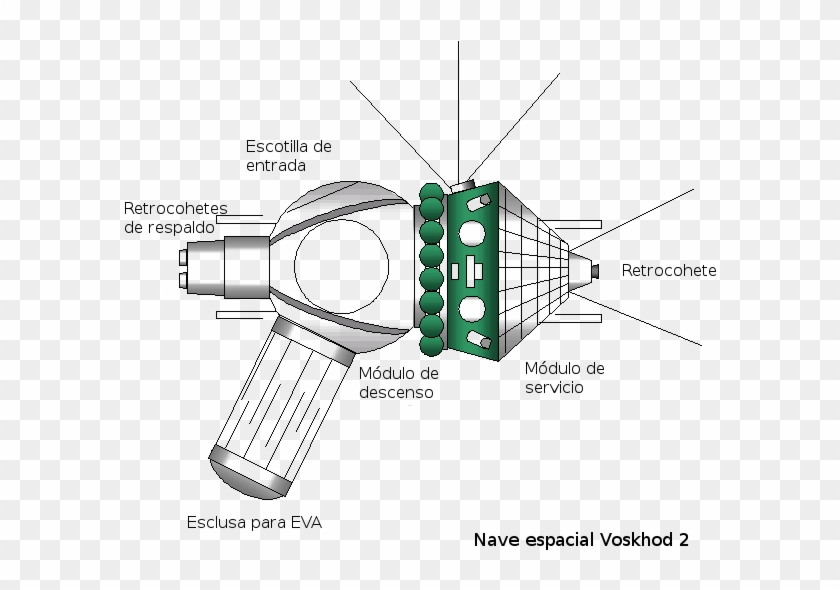 Voskhod Spacecraft Diagram Es - Voskhod 2 Clipart #4807842