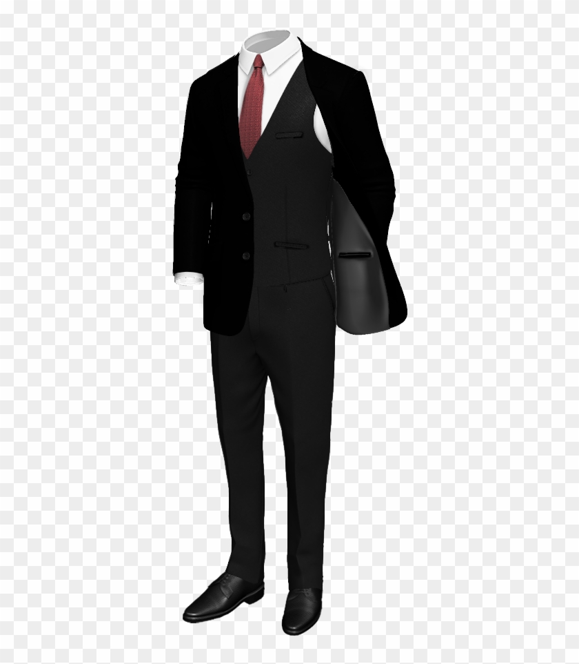 Black Wool Suit Black 3-piece Wool Suit - Men Black Suit Red Pocket Square Clipart #4808047