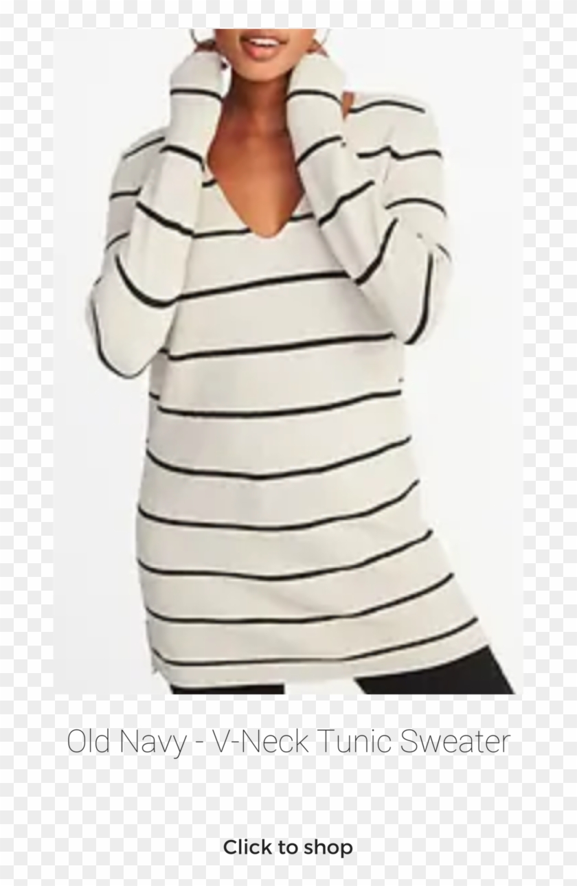 V-neck Tunic Sweater - Girl Clipart #4809090