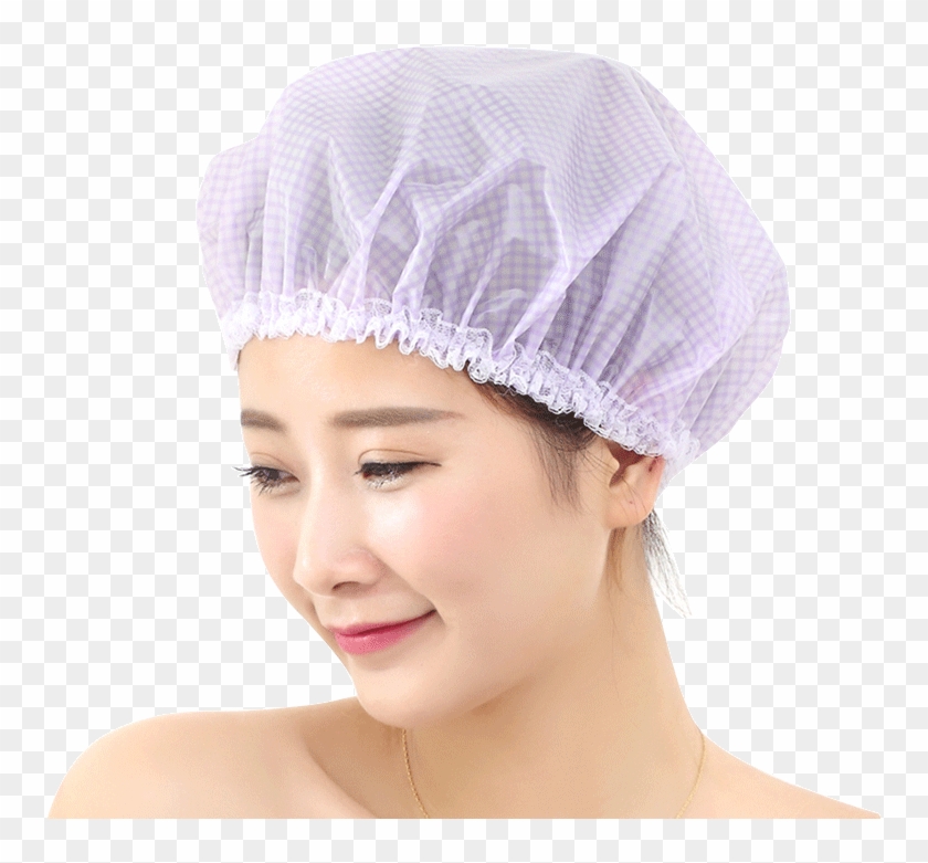 Shuang Niu Korean Waterproof Shower Cap Fresh Bathing - Girl Clipart #4809850