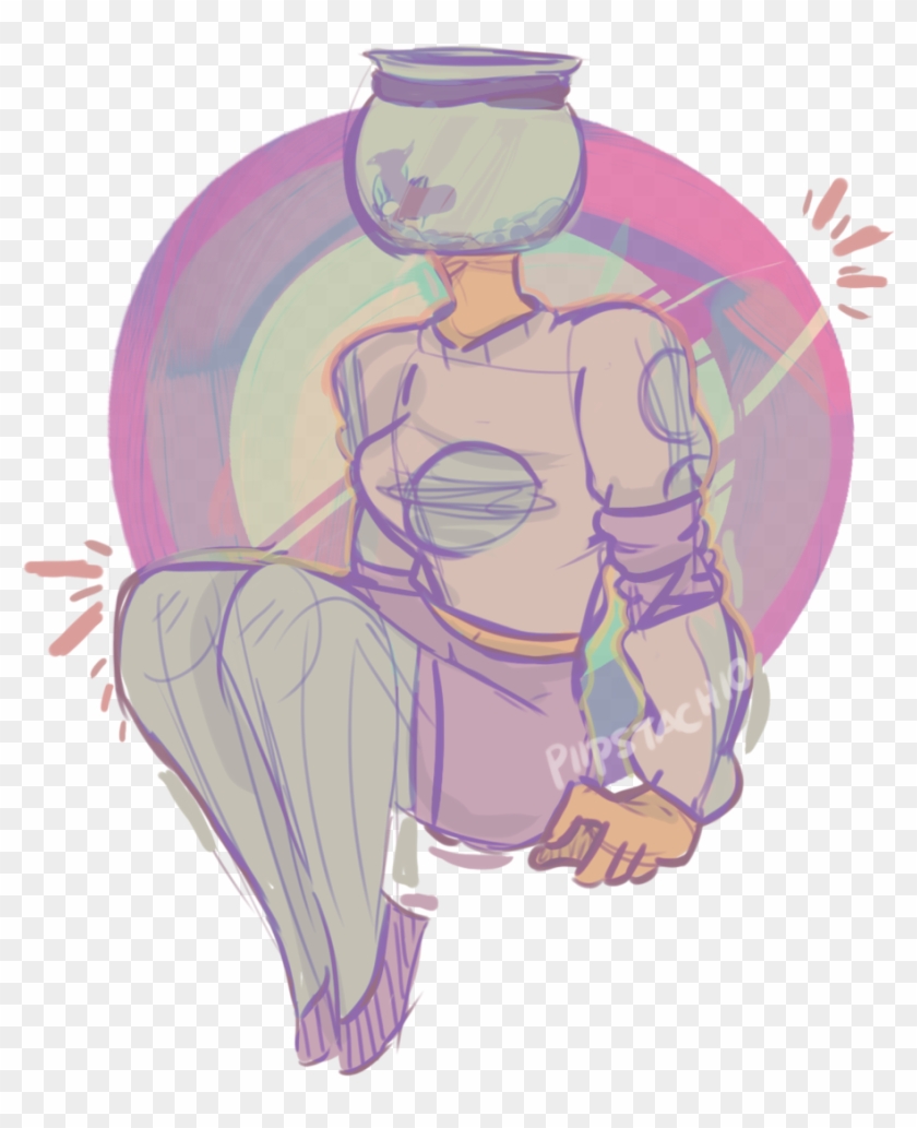 //uwu// Fishbowl Gal - Cartoon Clipart