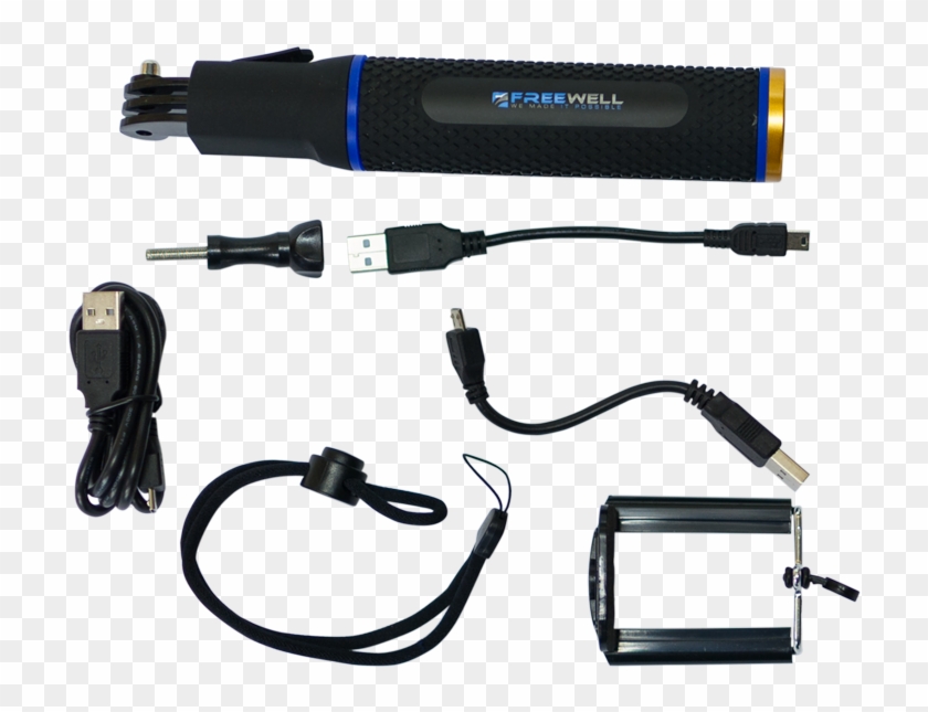 Action Camera Power Bank Hand Grip In The Box - Cable Clipart #4811599