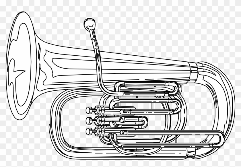 Tuba Vector - Tuba Black And White Clipart #4812950