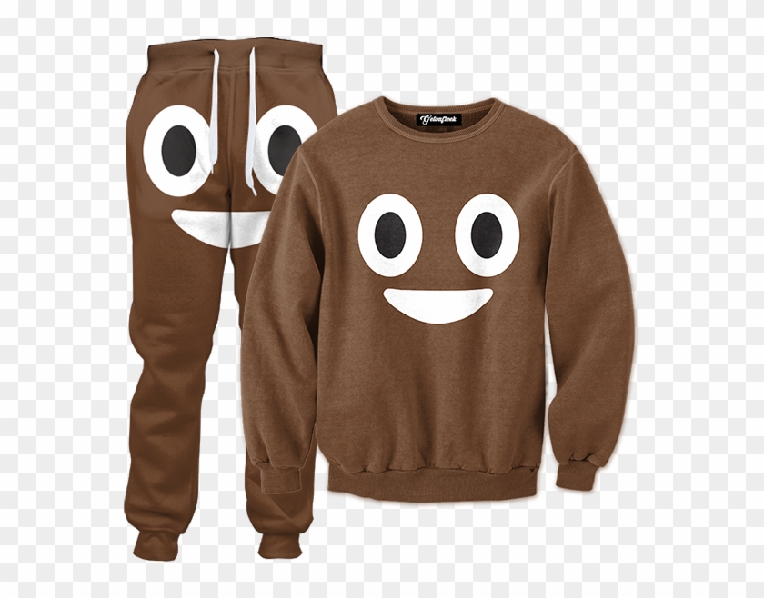 Emoji Poop Crewneck - Sublimated Tracksuit Clipart #4813307