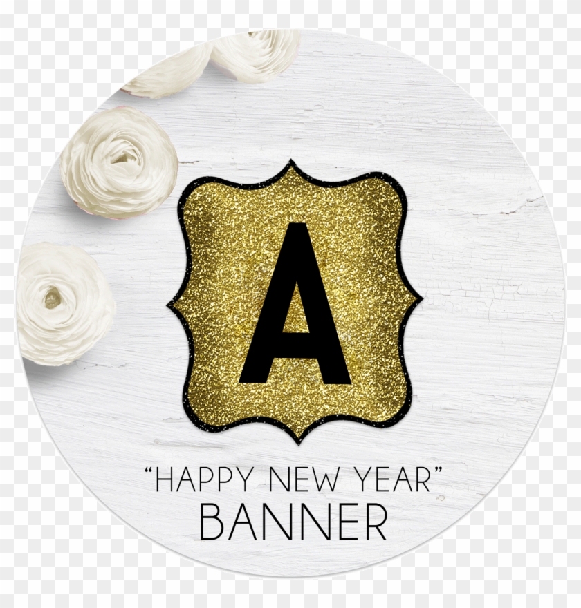 Happy New Year Banner Letters - Emblem Clipart