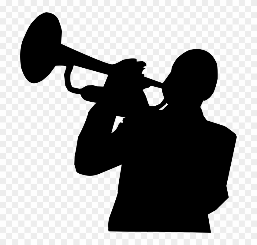 Music Party Concert Man Silhouette Adult Singing - Trumpet Player Silhouette Transparent Clipart #4814460