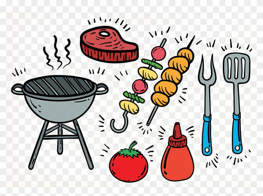 Barbecue Grill Kebab Chuan Grilling - Panela Para Cozinhar Vetor Clipart #4814517
