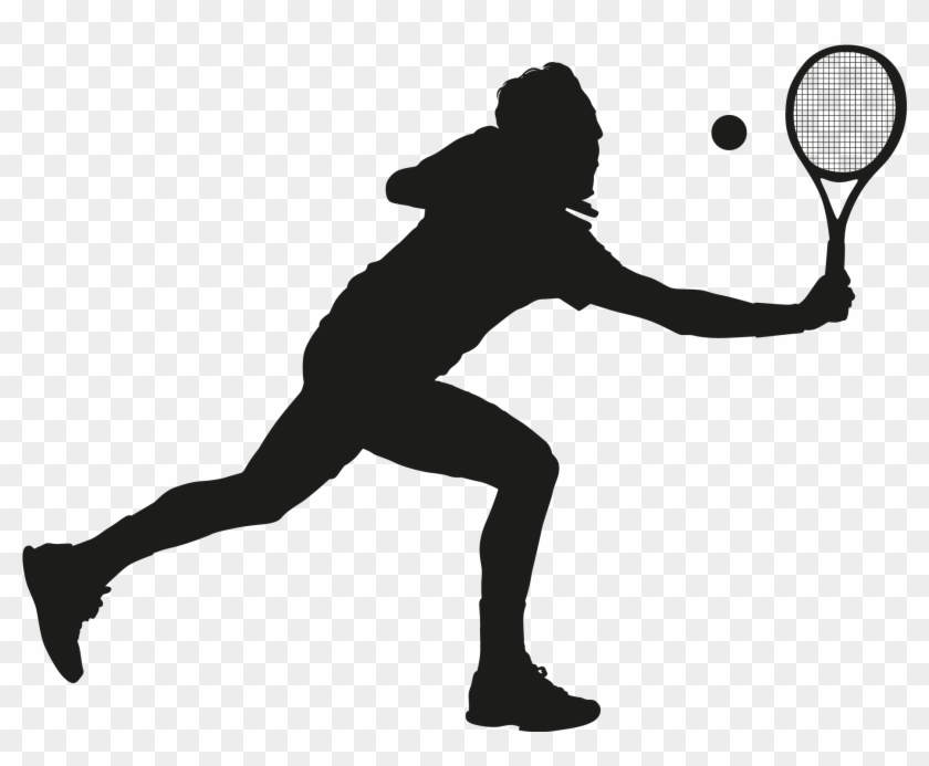 Player Racket People - Person Playing Tennis Silhouette Clipart #4814524
