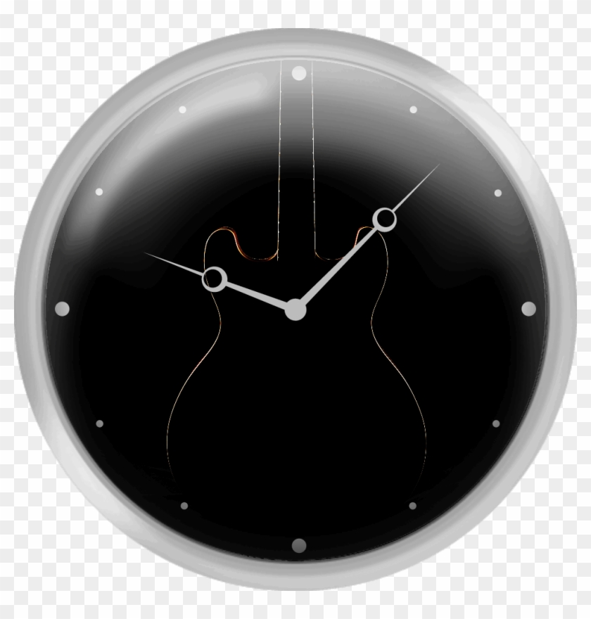 Silhouette Of The Electric Guitar - Wall Clock Clipart #4814528