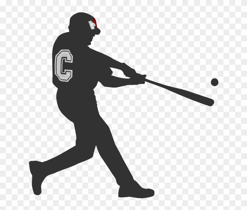 Free Baseball Player Silhouette Batting Png - Baseball Players Black And White Clipart
