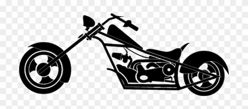 Motorcycle Silhouette Decal Chopper - Chopper Clipart - Png Download