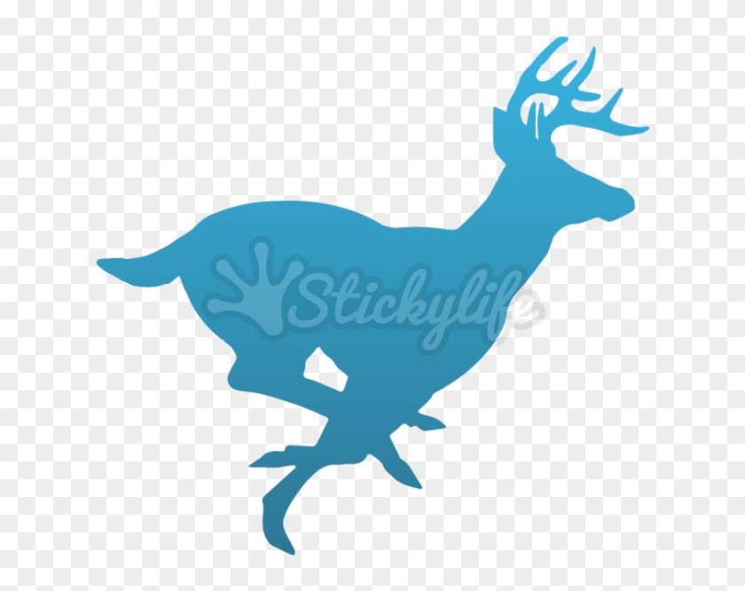 Deer Decal - Deer Running Silhouette Clipart #4815384