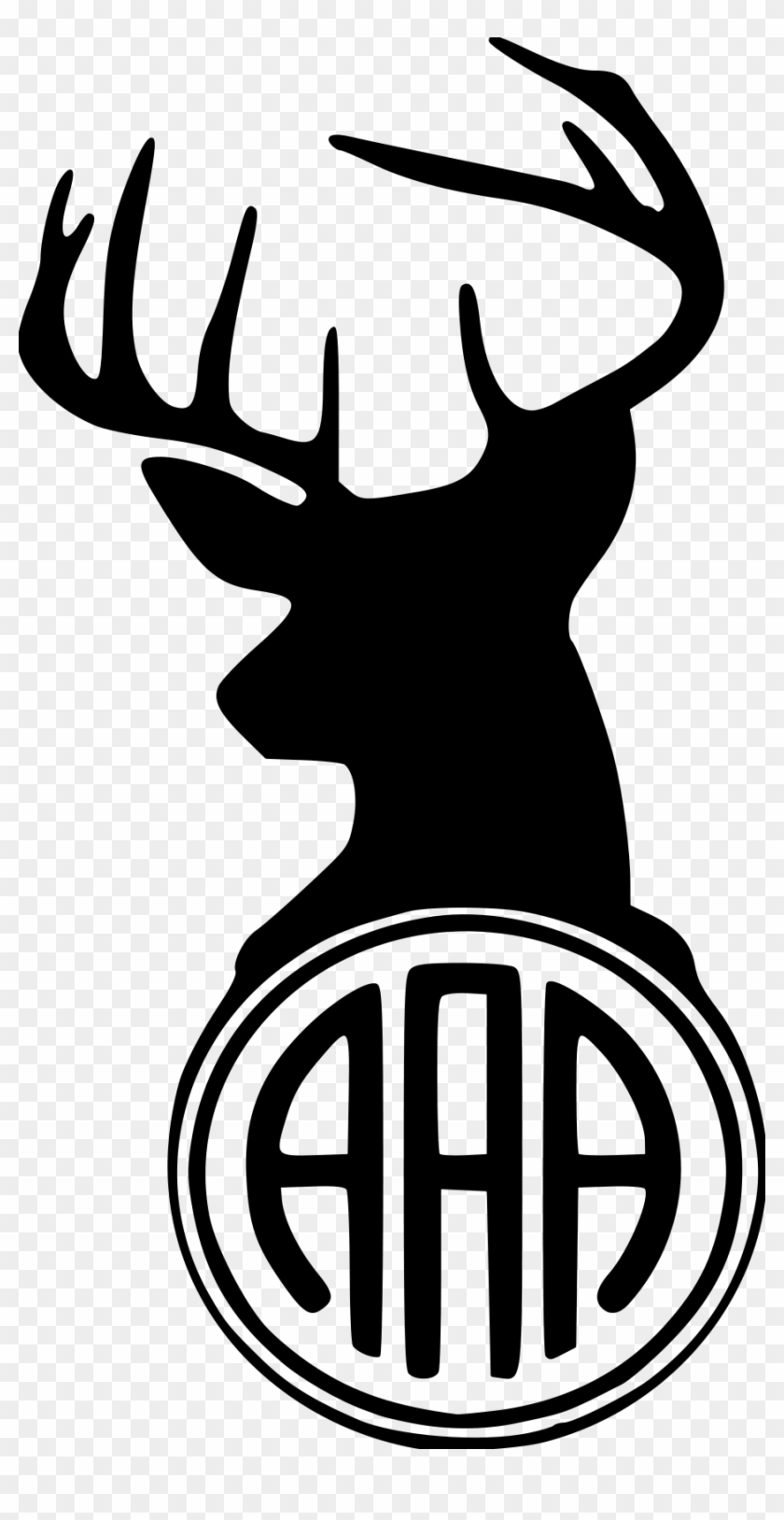 Deer Buck Monogram File Size - Printable Deer Stencil Clipart #4815512
