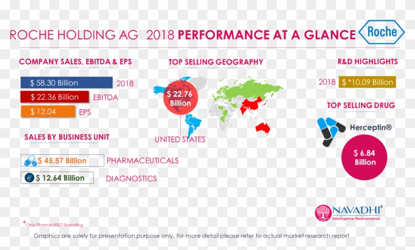 Roche Holding Ag 2018 Revenue Performance At A Glance - Company Snapshot Clipart #4817099