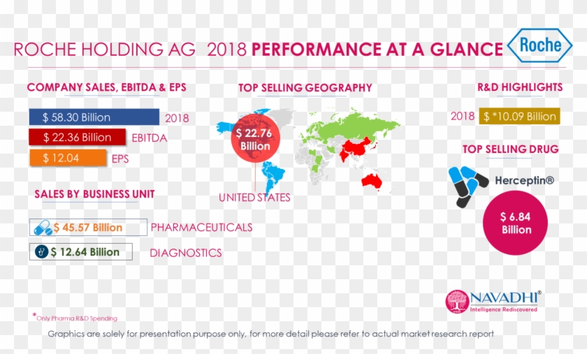 Roche Holding Ag 2018 Revenue Performance At A Glance - Company Snapshot Clipart