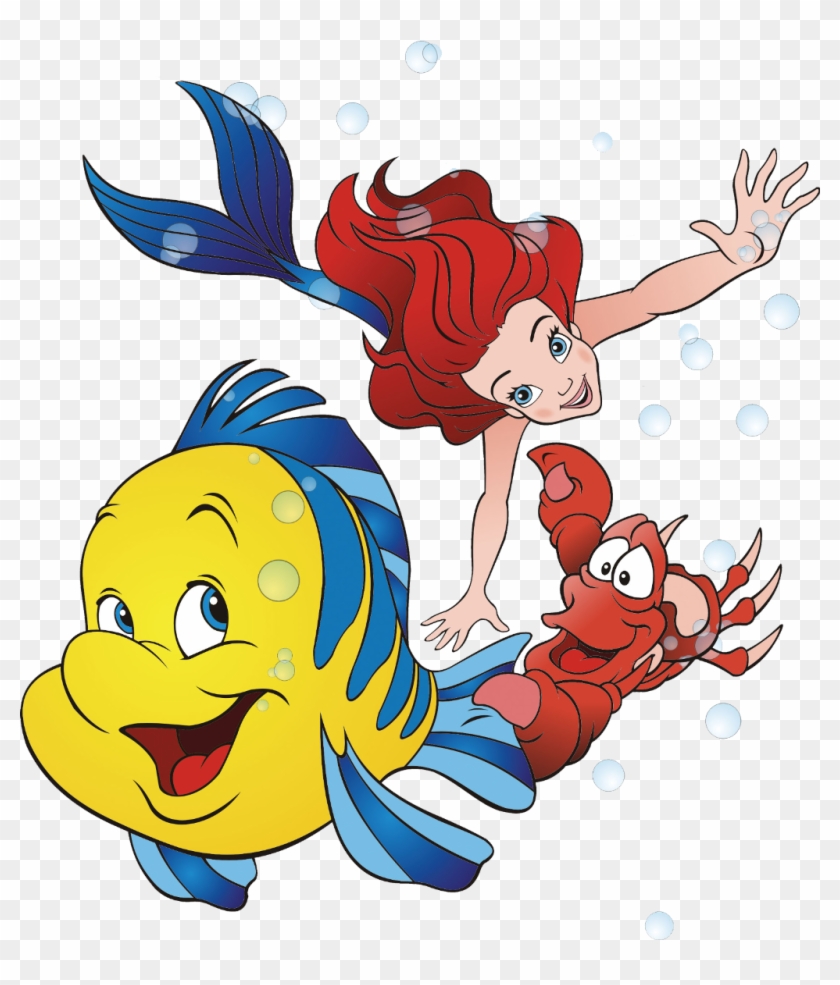 Download littlemermaid flounder sebastian cartoon Clipart The