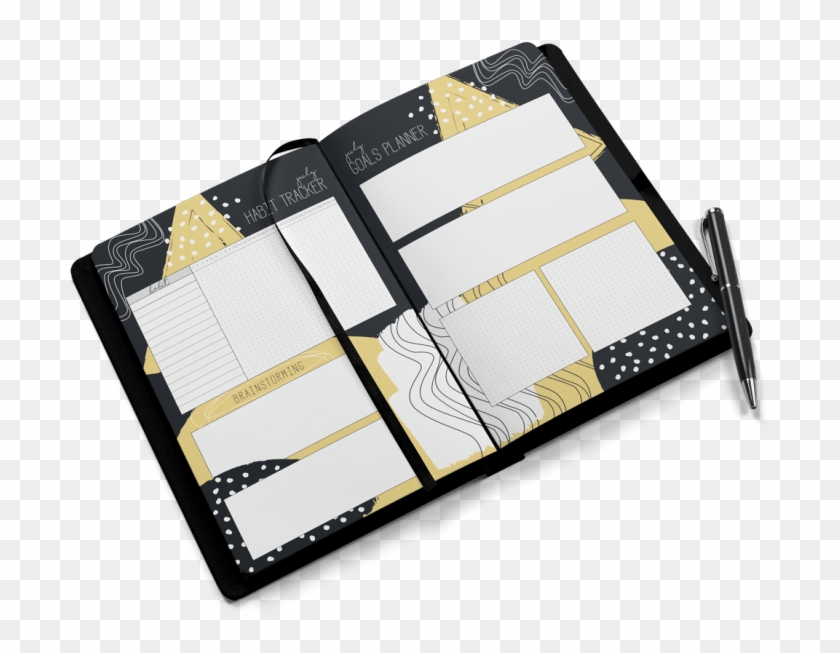 An Organicer Planner Open To The Habits Page - Wallet Clipart