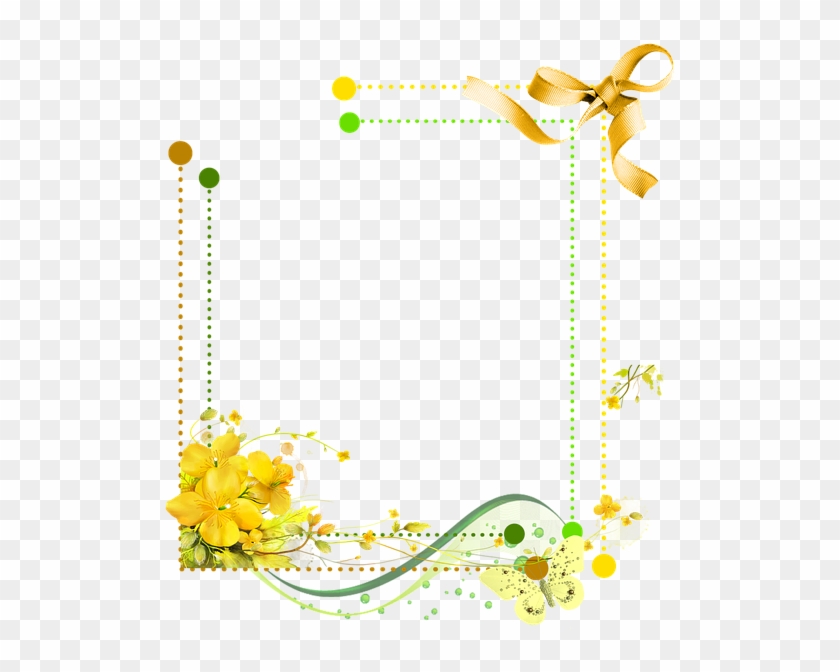 Frame Framework Yellow Bow Wave - Frame Floral Amarelo Png Clipart