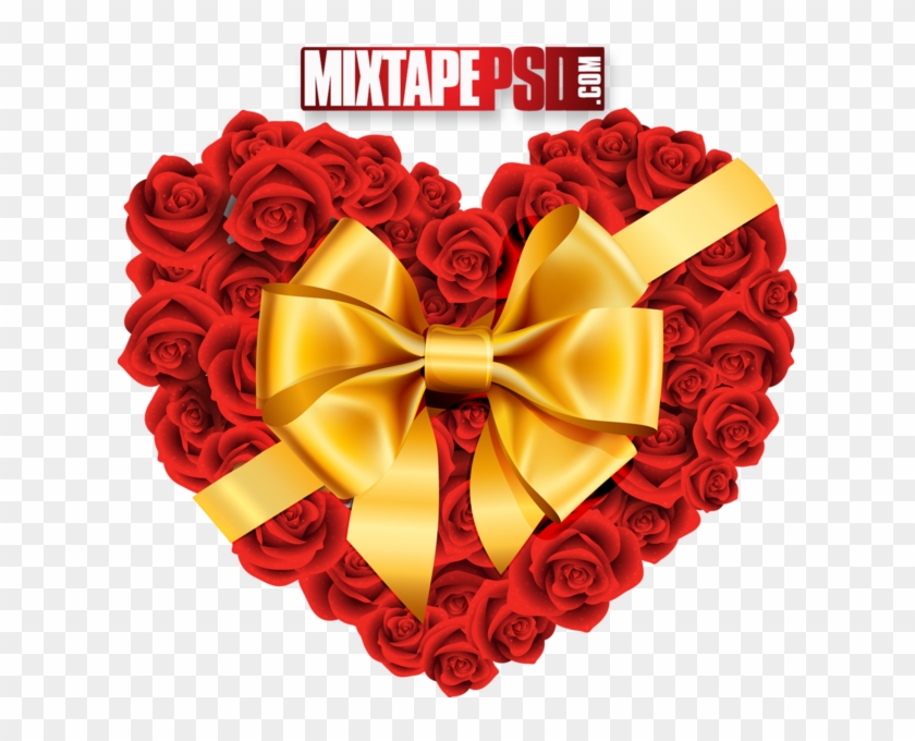 Red Roses With Yellow Bow - Best Heart Touching Happy Birthday Wish Clipart