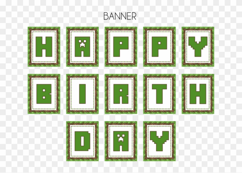Minecraft Party Food Labels Minecraft Happy Birthday Banner Printable Free Clipart Pikpng
