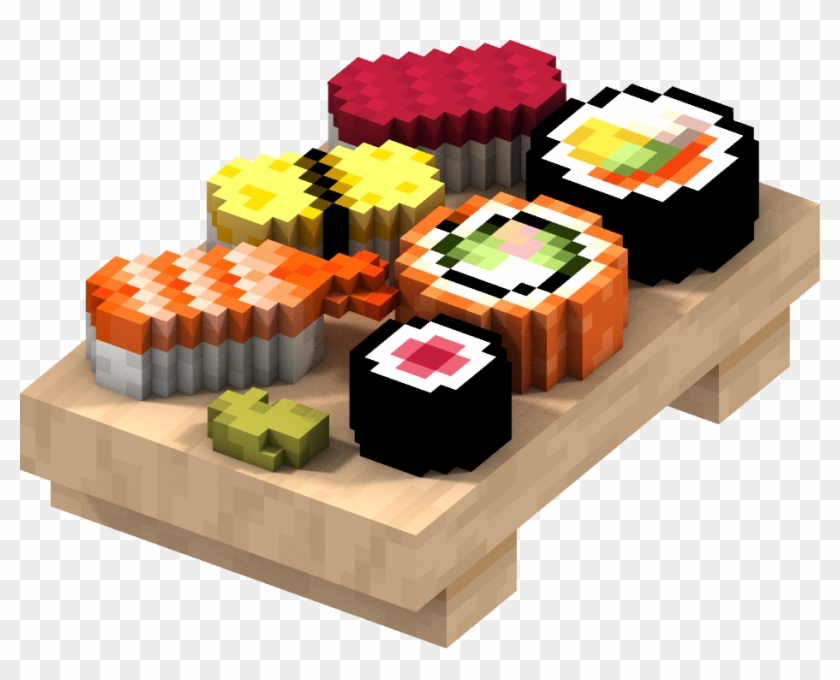 #pixel #minecraft #food #sushi #rolls #hdr #3d - 3d Printed 8 Bit Sushi Clipart #4827494