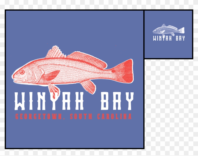 Winyah Bay, Sc Red Fish Tee - Marine Mammal Clipart #4827613