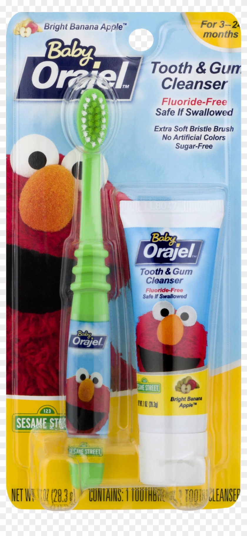 Orajel Baby Elmo Tooth And Gum Cleanser With Toothbrush, - Baby Orajel Tooth And Gum Cleanser Clipart