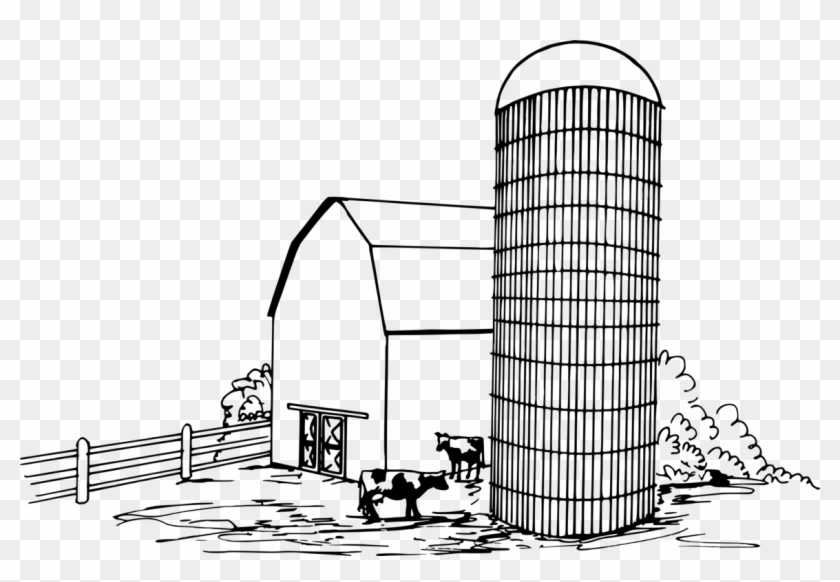 Silo Drawing Cement Computer Icons Grain - Drawing Of A Silo Clipart #4827867