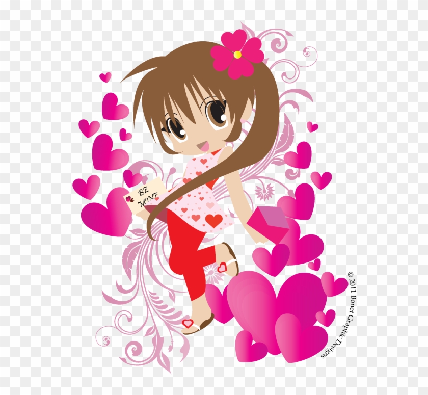 Bonet Graphic Designs - Anime Chibi Valentine Girl Clipart #4828356