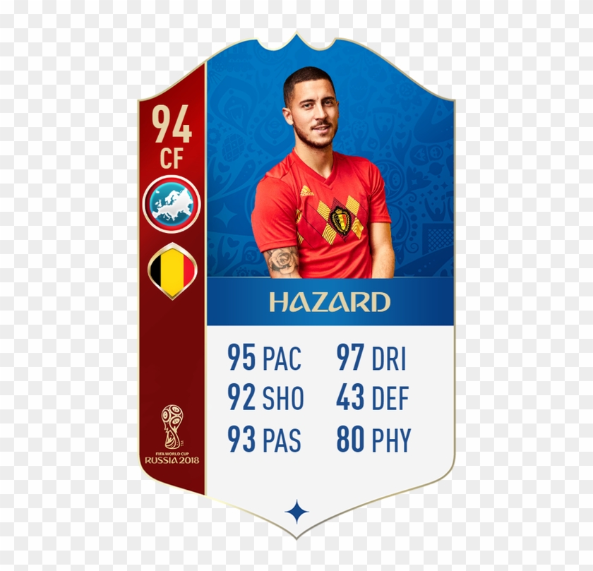 A Real Life Size Fut Card Of Eden Hazard With Varied - Maradona Fifa 18 Card Clipart #4828428