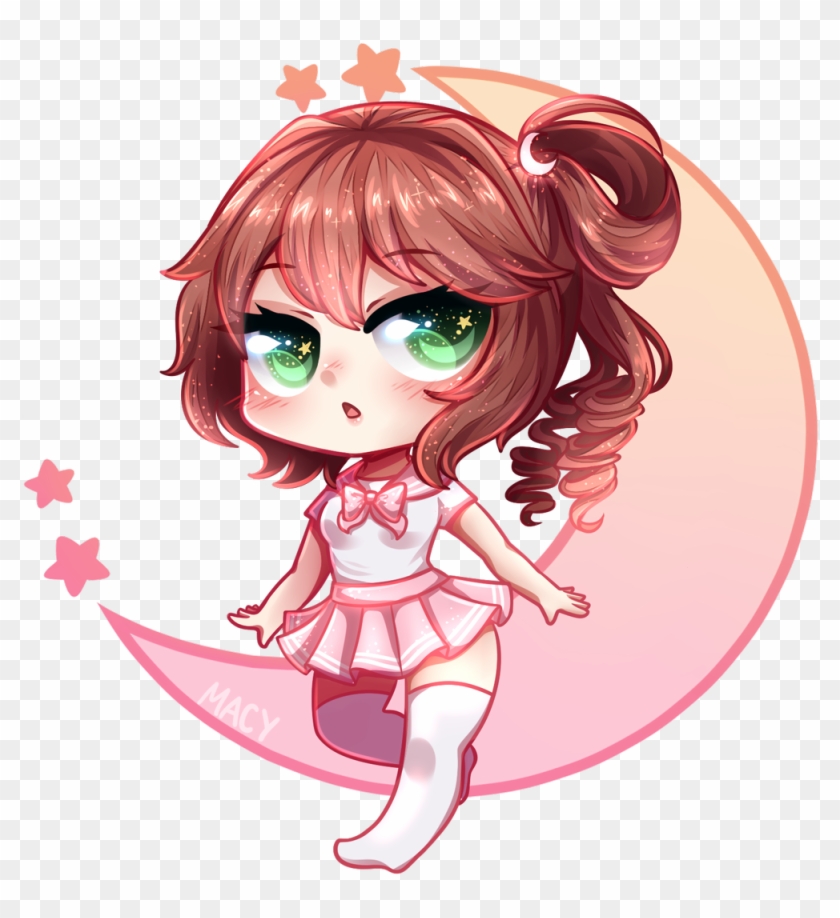 #commission #chibi #moon #chibigirl #painttoolsai #opencommissions - Kawaii Pastel Moon Clipart