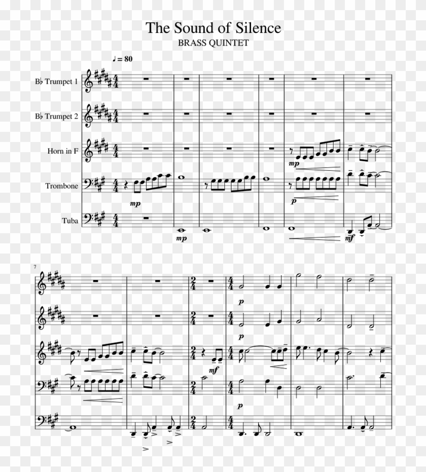 The Sound Of Silence - Sheet Music Clipart #4829790