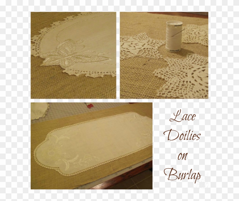 Burlap And Lace Wedding Table Runners - Motif Clipart
