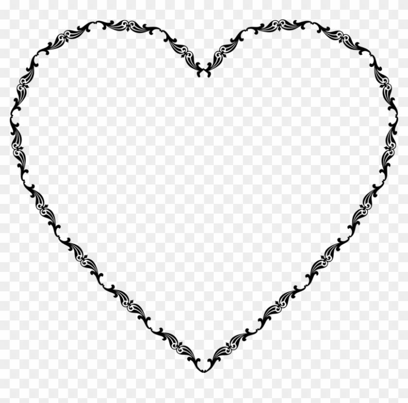 Picture Frames Borders And Frames Heart Frame Drawing - Elegant Heart Clipart Png Transparent Png