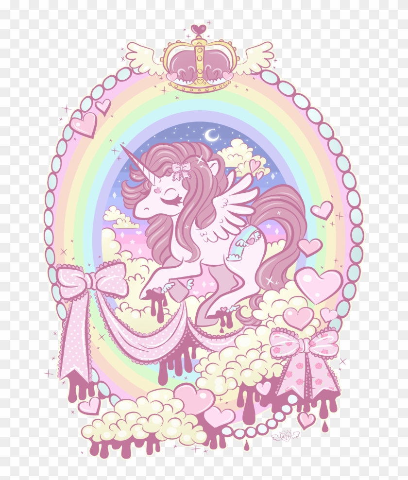 #lolita #unicorn #crown #rainbow #ribbon #love #pinky - Pastel Goth Clipart #4833026