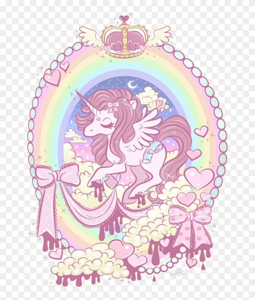 #lolita #unicorn #crown #rainbow #ribbon #love #pinky - Pastel Goth Clipart