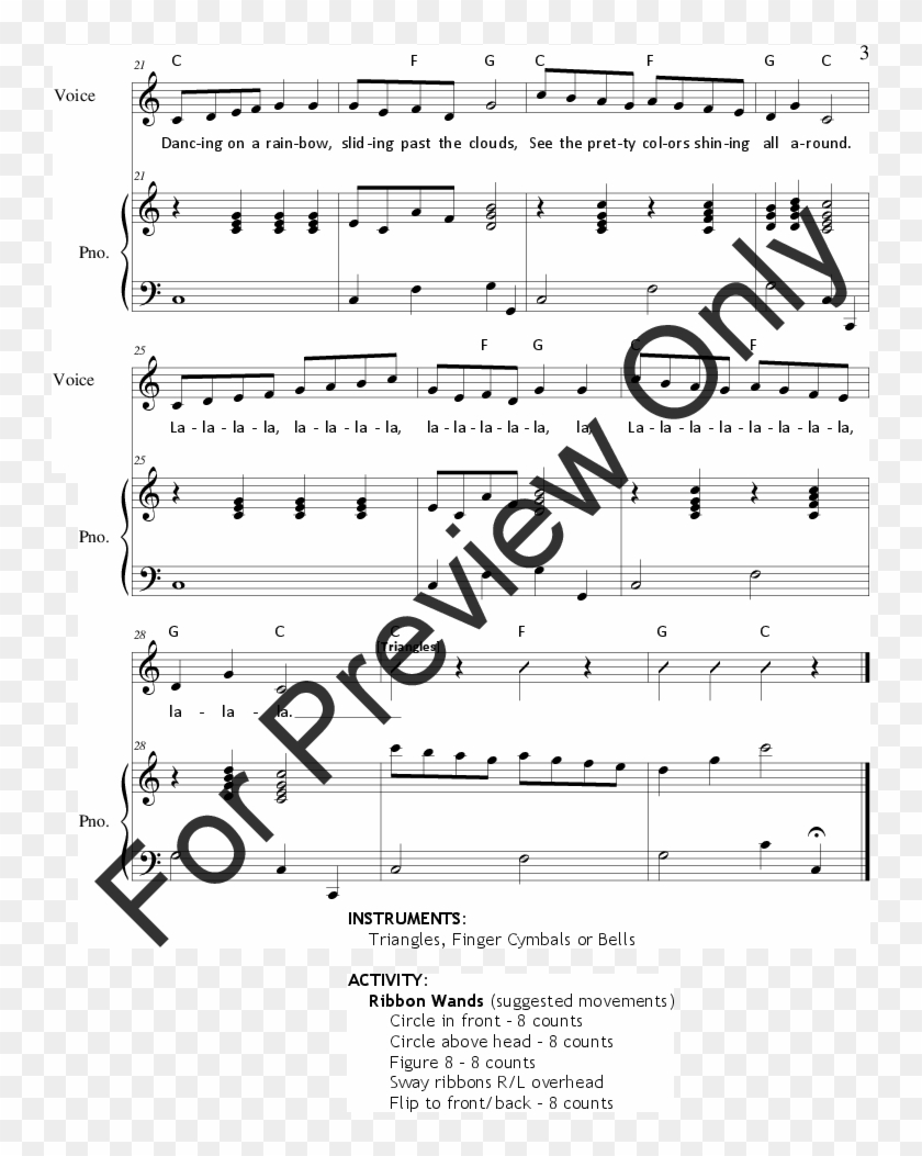Dancing On A Rainbow Thumbnail - Sheet Music Clipart