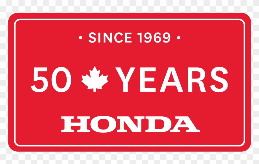 Overlaying The Video Is A Red Licence Plate That Reads - Honda 50 Years In Canada Clipart