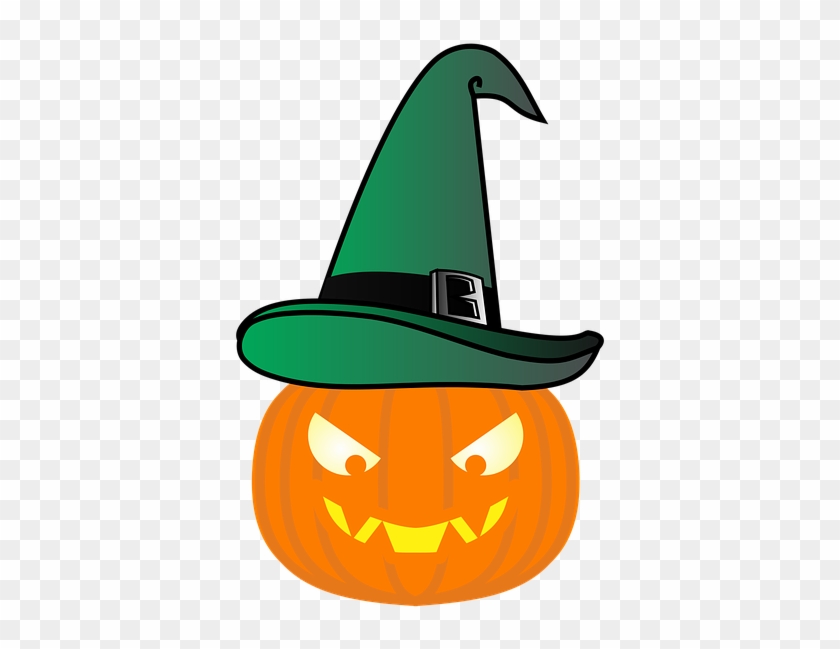 Pumpkin Witch's Hat Green Hat Halloween Fear - ผี ฟักทอง Clipart #4833373