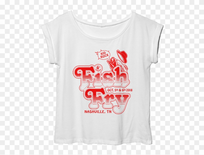 Kid Rock Shouting Fish Women's Rolled Cuff T-shirt - Active Shirt Clipart #4833450