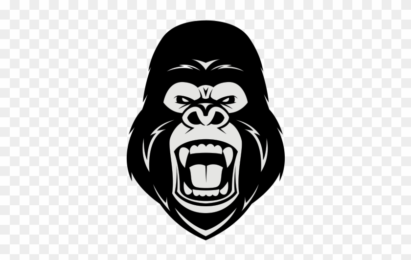 Printed Vinyl Angry Shouting - Cartoon Angry Gorilla Face Clipart #4833549