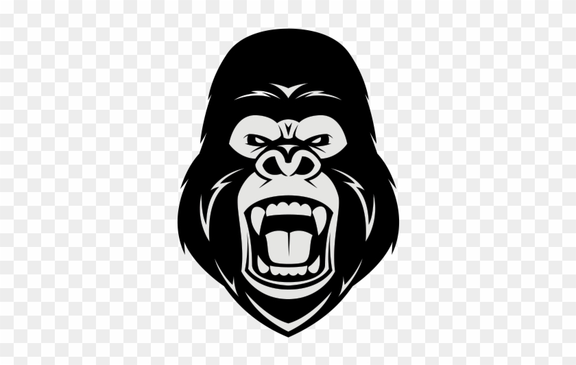 Printed Vinyl Angry Shouting - Cartoon Angry Gorilla Face Clipart