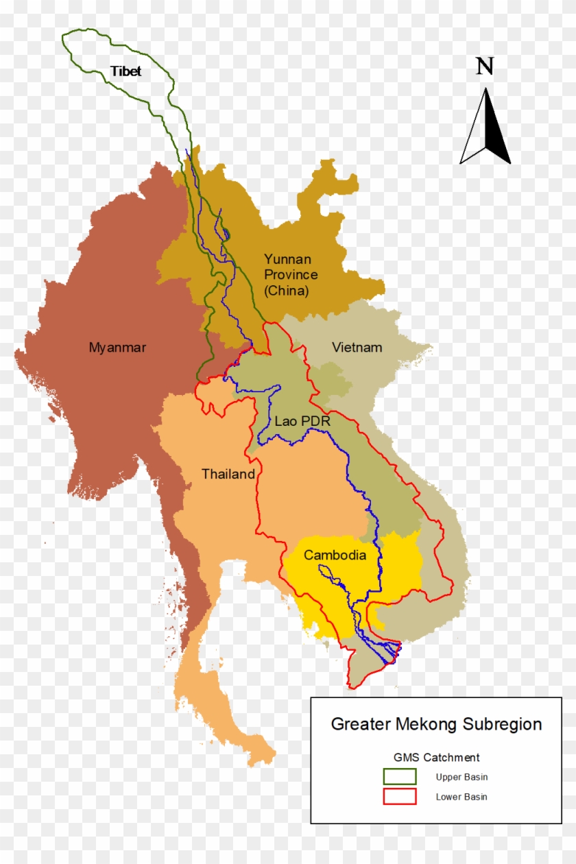 How Water Quality In Transboundary River Systems Affects - Transparent Background Southeast Asia Map Clipart #4833782