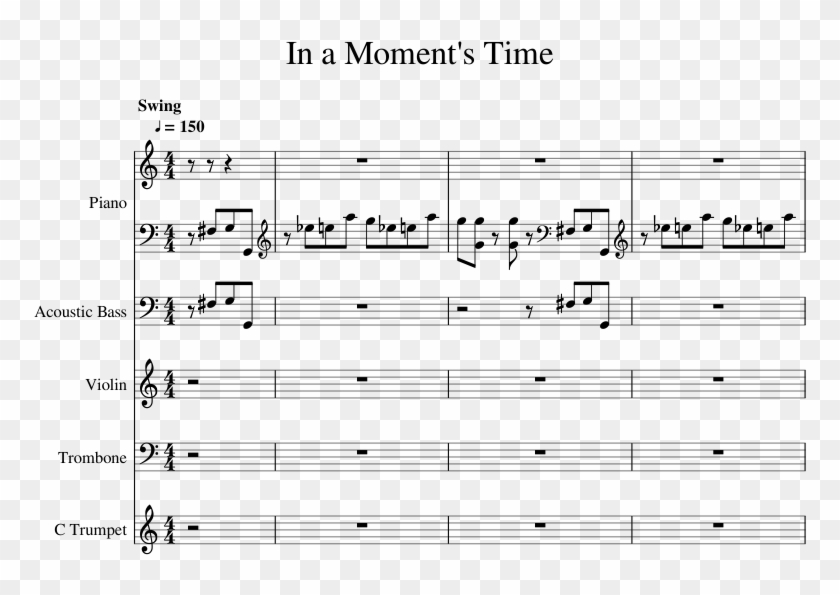 In A Just Moment's Time Full Transcription - Skullgirls Trumpet Sheet Music Clipart #4833870