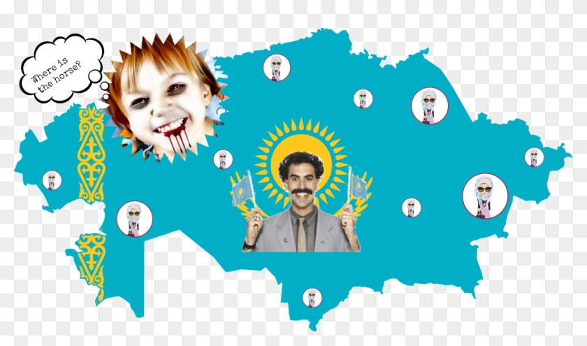 And Here Are Some "facts" About My Country - Kazakhstan Flag Map Clipart #4834049