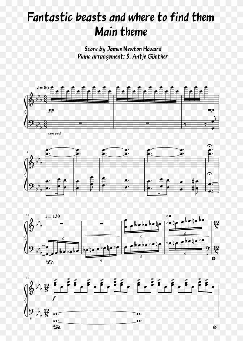 "fantastic Beasts And Where To Find Them" - Fantastic Beasts Piano Sheet Music Clipart