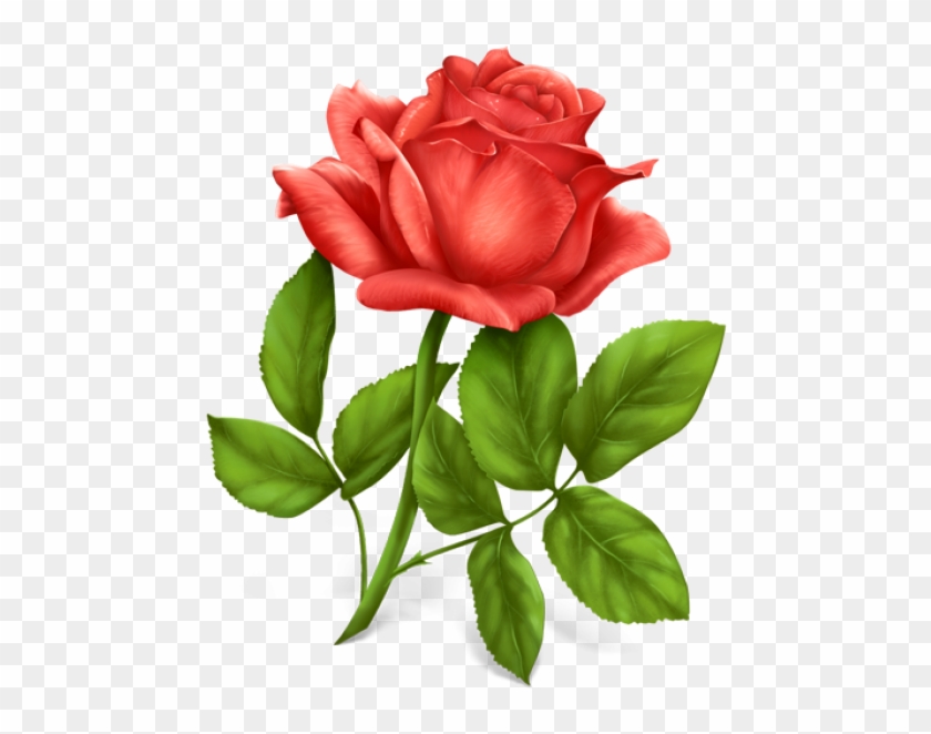 Red Rose With Leaves Clipart Free Png Download - Rose Ico Transparent Png #4835979